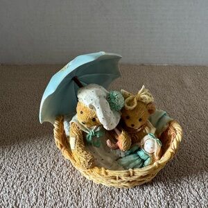 Cherished Teddies 1992 Friends Are Never Apart Figurine Bethe & Blossom #950564
